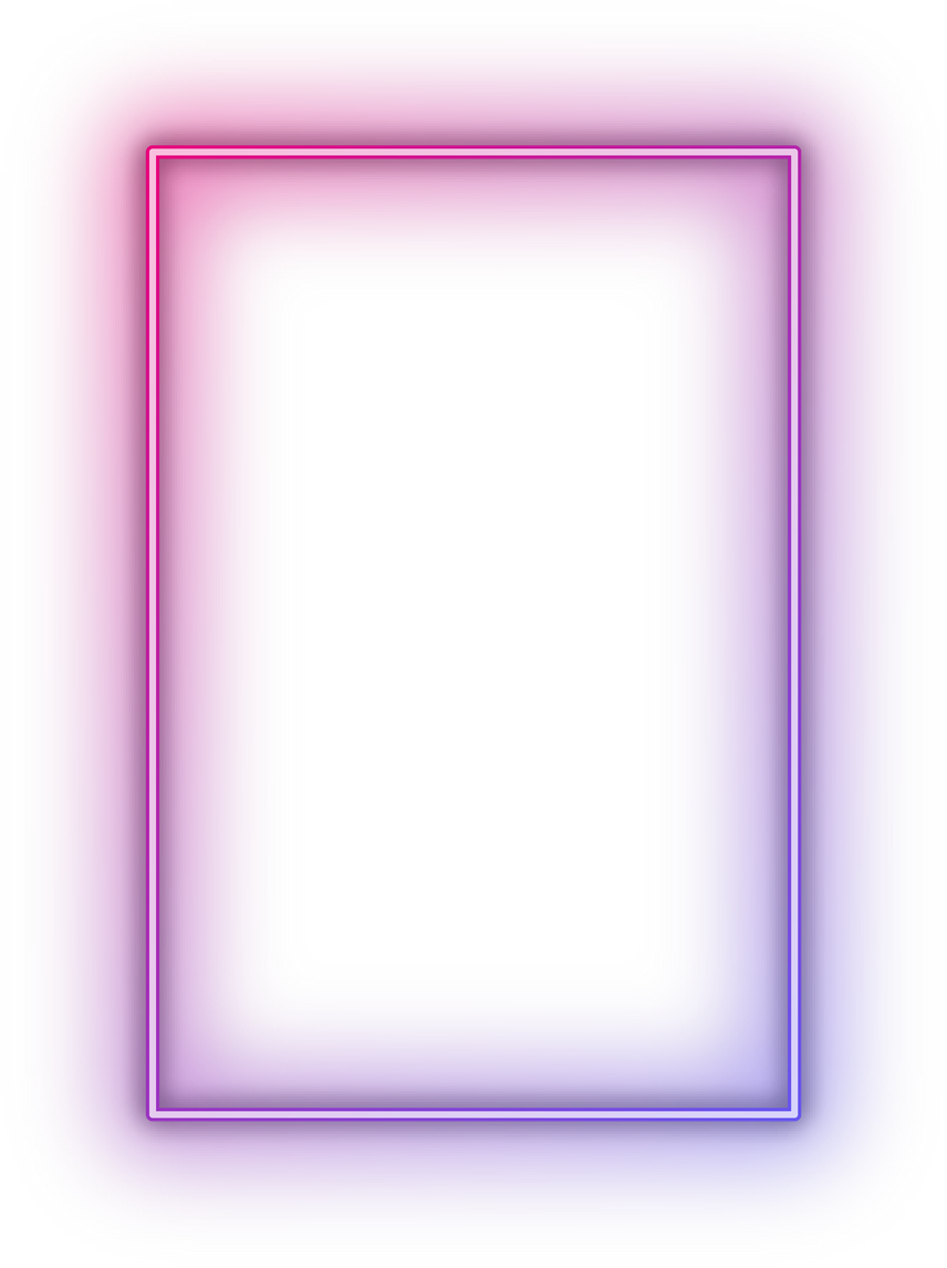 Neon gradient red purple rectangle frame.